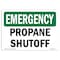 Signmission Safety Sign, OSHA EMERGENCY, 7" Height, Propane Shutoff, Landscape OS-EM-D-710-L-10413 - alternate 1